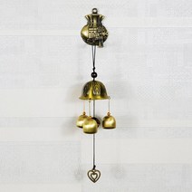 Naricollection 3벨 앤틱 인테리어 메탈 문종 도어벨 풍경 청아한 소리, 복주머니