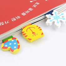 어린이 우드 북마커 5P 어린이집 유아 독서링 북다트