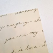 색화지 습자지-포장데코-베이지 영문 레터링, 100매