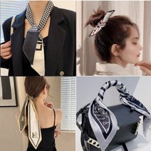 헤어 쁘띠 실크 개별박스포장 가방 넥타이 멀티 악세사리 롱 스카프 리본 머리띠 타이 핏