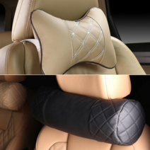 1+1 벤츠 카니발 의자 목쿠션 자동차 목받침 차 차량 목베개 제네시스 BMW 아우디 차량용, 베이지, 스티치 목쿠션, 베이지