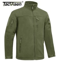 경량 얇은 후리스 tacvasen 겨울 전술 양털 자켓 남성 군대 군사 사냥 자켓 열 따뜻한 보안 전체 지퍼 낚시 작업 코트 아우터