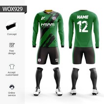 맞춤형 승화 100% 폴리에스테르 축구 유니폼 훈련 저지 세트 겨울 야외 긴팔, 06 WOX929, 1개