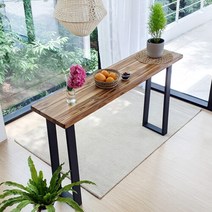 프라이드리빙 우드인미 티크원목 홈바테이블 1600-ap/원목테이블/사이드테이블/홈바식탁/카페테이블, 브라운(티크원목색)