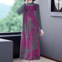 쇼매인 GG267 중년 여성 롱니트원피스 하이넥 엄마 니트 원피스