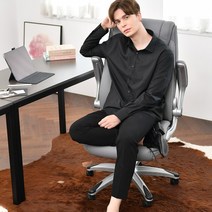 로고스토리 플립형 사무용의자 가죽 컴퓨터의자, 블랙