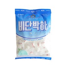 크라운 비단박하(소) 필로우 140g 대용량사탕 박하 박하향 화이트데이 박하캔디, 1개