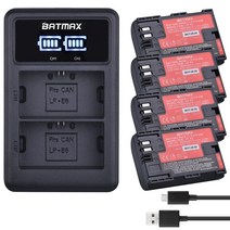 캐논 4 pcs LP-E6 LP E6 LPE6N 카메라 배터리 AKKU 일본 산요 셀 LED USB 듀얼 충전기 Canon EOS 5DS R 5D Mark II 5D 6D 7D 8