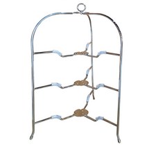 애프터눈티타임 접이식 3단 트레이, 클래식 실버, 1개