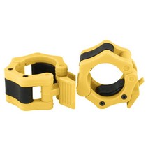 25mm 전용 락조 바벨 마구리 조임쇠 역기봉 원판 2개 한 세트, 옐로우