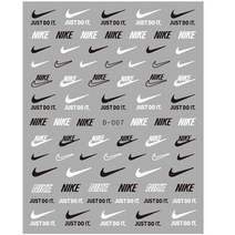 틱톡유행 네일스티커 아디다스푸마 나이키nike 문자 3d콜라 패션 데칼, 1개, H