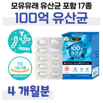 100억 보장 프로바이오틱스 하루 1알 신 바이오틱스 프락토 올리고당 모유 유산균 캐나다 직수입 생균 보존용 특수 포장 홈쇼핑 프리미엄 골드 영양제 가격 효능 성분 비교, 4개월, 500mg x 60캡슐 (하루 1캡슐)