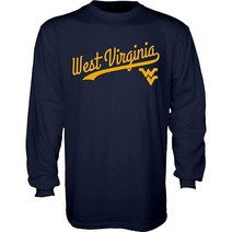 Blue 84 남성용 긴소매 티셔츠 필기체 팀 색상151153, West Virginia Mountaineers, Large