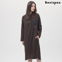 [보니스팍스(여성의류)] [보니스팍스]우븐배색 후드 롱 원피스-MR85OP066