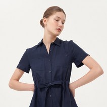 타미힐피거 린넨 셔츠 드레스 (T22C3TDR101WT2DW5)