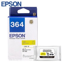 엡손 EPSON 정품잉크 T364 Expression Home XP245   항균물티슈, 1개, 정품_T364470 노랑
