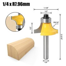 6mm6.35mm8mm 생크 코너 라운딩 라우터 비트 베어링 목재 밀링 커터 목공 도구 용 텅스텐 카바이드, 6.35xR7.96mm