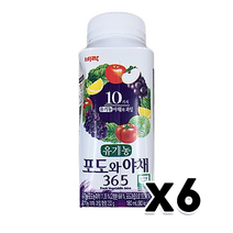 비락 유기농 포도와야채365 180ml x 6개