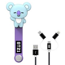 BT21 3in1 케이블 + 캐릭터 스트랩, 코야, 1세트