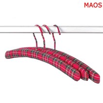 깐깐제이 MAOS 영국 스타일 체크 무늬 스폰지 옷걸이 5개 세트, 단일
