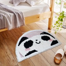 WARM먼지없는 세탁가능 반원 반달 러그 카페트 침실 욕실 드레스룸 현관, 라이트브라운원화