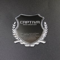 [간지] 캡티바 B필러 휀다 로고 트렁크 DIY 포인트 튜닝 엠블럼 익스테리어 몰딩 장식, 블랙(1p)