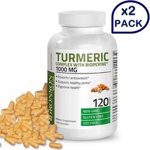 Bronson 브론슨 터메릭 큐커민 강황 1000mg 바이오페린 120캡슐 2개