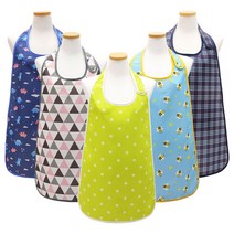 손님 용 방수 앞치마 주방카페턱받이 형 프린팅 업무용 캐릭터 찍찍이, 손님용 찍찍이 앞치마_몽키바나나(네이비), 본상품선택