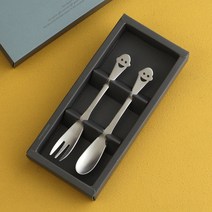 인스푼 스마일 이니셜 티스푼포크 기념품 돌답례품, 스마일 2P (포크1+티스푼1), 인쇄안함 / 빨강도트