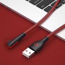 아이폰 6 7 8 플러스 11 12 13 프로 맥스 X XR 아이패드용 3A 90 도 USB 충디지털 케이블 팔꿈치 데이터 전송 고속 충전 코드 2m, 01 Red, [02] 1m