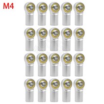 쇼바 금속 M3 M4 링크 타이로드 엔드 볼 조인트 충격 흡수기 1/10 RC 자동차 크롤러 축 SCX10 타미야 CC01 YK4102 용, [21] M4 Sliver 20PCS