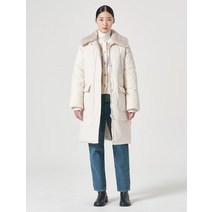 8SECONDS 에잇세컨즈 시어링 칼라 롱 패딩 아이보리