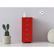 사무실 책상 서랍장 5단 헬메르 쿨렌 말름 철제 햄네스 아아스크볼 조립 이케아 한샘, 레드