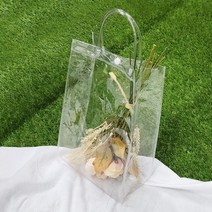 [풀리줄리] PVC 투명 똑딱이 백 S 꽃가방 바캉스가방 투명백 비치백 PVC백