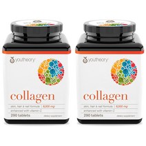 Youtheory 유씨어리 피부 헤어 손톱 콜라겐 비타민C 6000mg 290정 2병