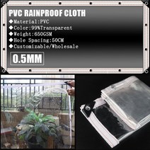 정원 전원 주택 울타리 펜스 PVC 99% 투명 방수 천 야외 타포린 발코니 울타리 애완견 집 커버, 02 Thickness 0.5mm_02 0.6x2m