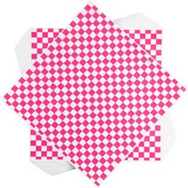 식용구리스 커피머신구리스 커피머신윤활제 DYaprigo 200 Sheets Black and White Checkered Dry Waxed Del, 06 Rose Pink