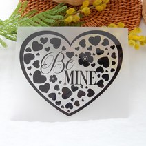 굿팡패브릭 의류 열전사지]Be Mine 하트 블랙(F093) 티셔츠 전사지 제작