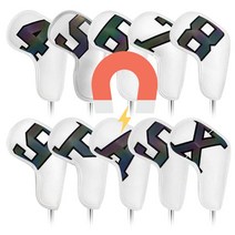 자석 아이언커버 10개세트 홀로그램 화이트 가죽 골프 _ 2022978EA, 본상품선택