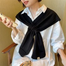 가을 겨울 매치하기 좋은 단색 니트 목도리 스카프, 블루