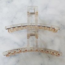 SUNNYDAY [1+1 2개입 세트] 큐빅 진주 투명 헤어집게핀 13CM 올림머리 반머리 성인 여성 큰 빅 대형 왕 고급 백화점 헤어핀 머리핀 삔 PP6