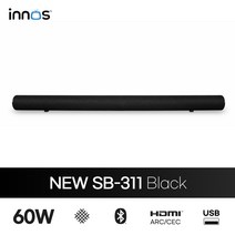 이노스 패브릭 사운드바 NEW SB-311 Black 블루투스5.0 스피커 ARC/CEC 기능 지원 60W 출력, NEW SB-311 패브릭사운드(60W)