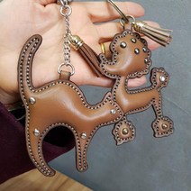 로스킨 동물캐릭터 반제품(소가죽) 강아지 곰 사슴 고양이 토끼 가죽공예 DIY 패키지, 민자밤색강아지