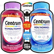 캐나다 내수용 센트룸(Centrum) 포맨 포우먼 250정 8개월분 대용량 성인 여성 + 성인 남성 종합 멀티 비타민 미네랄 [라토나], 포맨3병 x 포우먼3병 - 총6병