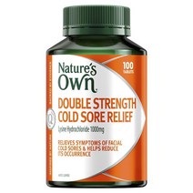 네이쳐스온 두배 함량 콜스 소어 릴리프 L-라이신 1000mg 100정 Natures Own Double Strength Cold Sore Relief L-Lysine 1000mg 100 Tablets