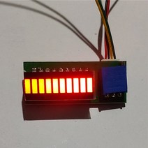 해외 DYKB 미니 10 세그먼트 전력 증폭기 음악 멜로디 표시기 LED 디스플레이 레벨 dc 9v 12v 레벨 표시, GBYR, One Size