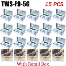 도매 이어폰 블루투스 무선 헤드폰 헤드셋 충전 박스, F9-White-15PCS