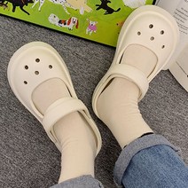 [1+1] 메리제인 크록 통굽 슬리퍼 샌들 여성 가벼운 경량 발편한 기높이 사무실슬리퍼 물놀이신발