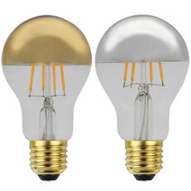 2pcs A60 무영등 골드 실버 LED 램프 개성 장식 전구 온광 백광 220V 전구, 4, 220-240V 실버 2700K