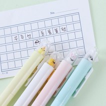 귀여운 판촉 우주선 동물 볼펜 4종 [예쁜 캐릭터 국산 잘써지는 부드러운 토끼 고양이 펜], 냥냥이